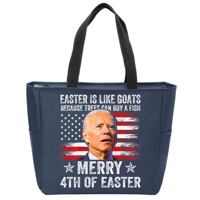 Anti Joe Biden Merry 4th Of Easter 4th Of July Zip Tote Bag