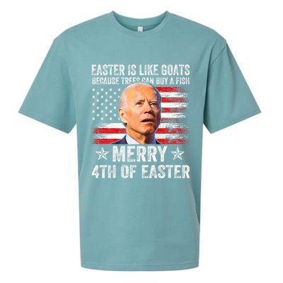 Anti Joe Biden Merry 4th Of Easter 4th Of July Sueded Cloud Jersey T-Shirt