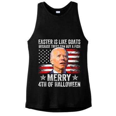 Anti Joe Biden Merry 4th Of Halloween 4th Of July Ladies PosiCharge Tri-Blend Wicking Tank