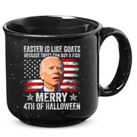 Anti Joe Biden Merry 4th Of Halloween 4th Of July 15oz Campfire Ceramic Mug