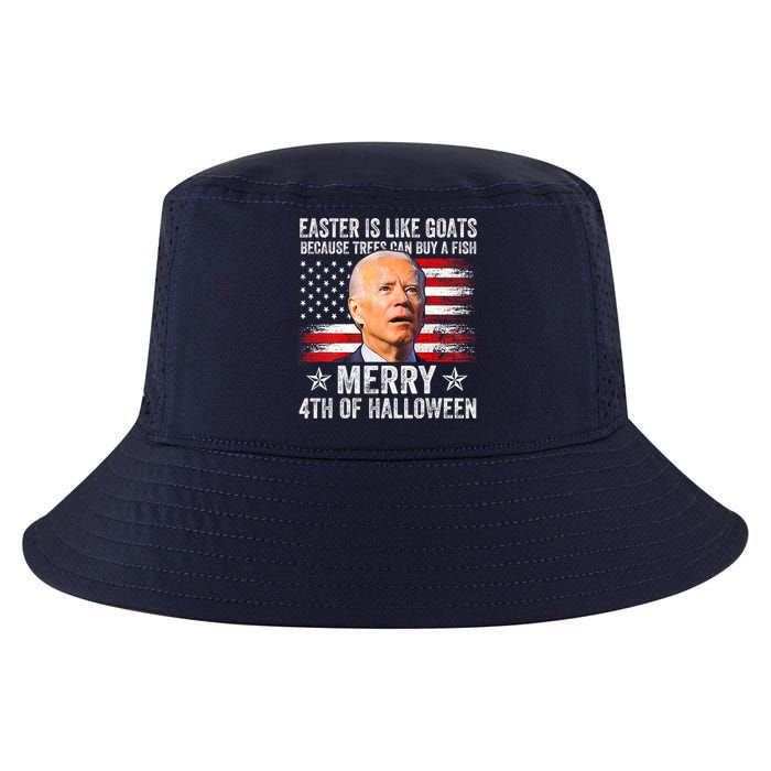 Anti Joe Biden Merry 4th Of Halloween 4th Of July Cool Comfort Performance Bucket Hat