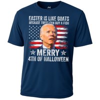 Anti Joe Biden Merry 4th Of Halloween 4th Of July Cooling Performance Crew T-Shirt