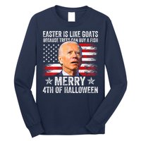 Anti Joe Biden Merry 4th Of Halloween 4th Of July Long Sleeve Shirt