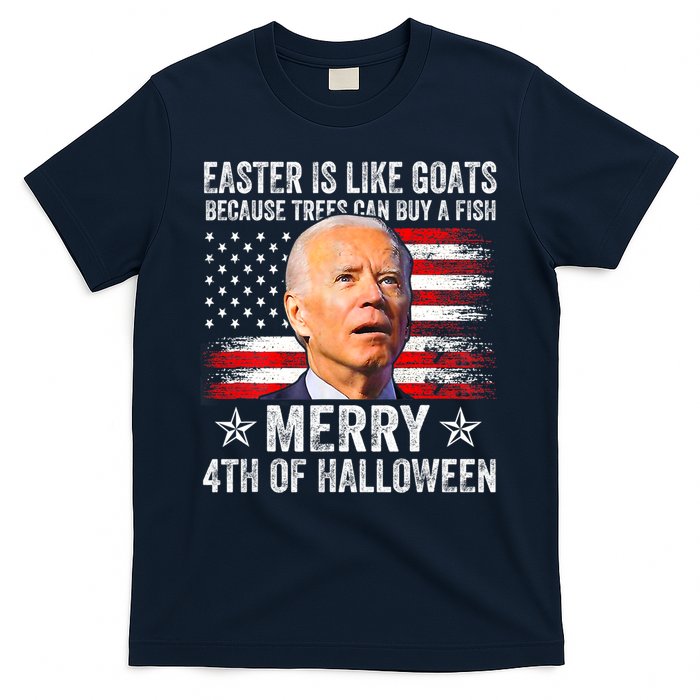 Anti Joe Biden Merry 4th Of Halloween 4th Of July T-Shirt
