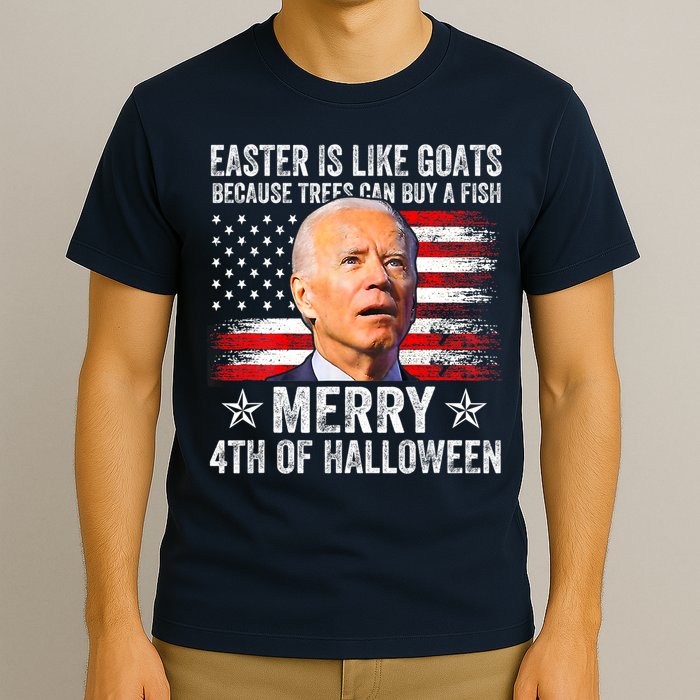 Anti Joe Biden Merry 4th Of Halloween 4th Of July T-Shirt