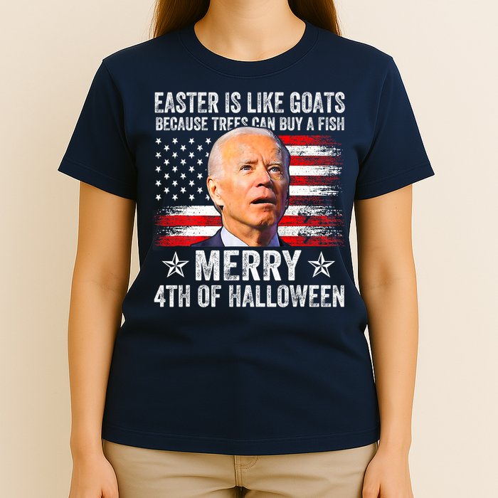 Anti Joe Biden Merry 4th Of Halloween 4th Of July T-Shirt