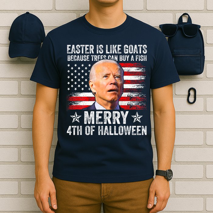 Anti Joe Biden Merry 4th Of Halloween 4th Of July T-Shirt