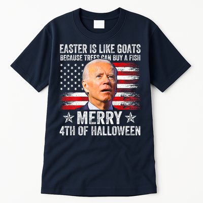Anti Joe Biden Merry 4th Of Halloween 4th Of July Tall T-Shirt
