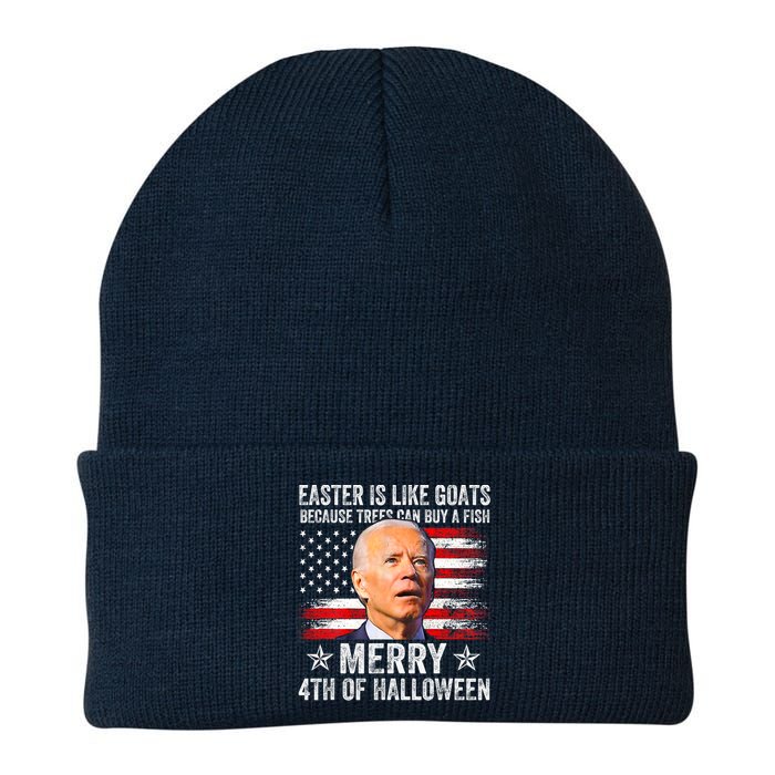 Anti Joe Biden Merry 4th Of Halloween 4th Of July Beanie