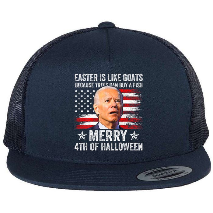 Anti Joe Biden Merry 4th Of Halloween 4th Of July Flatbill Hat