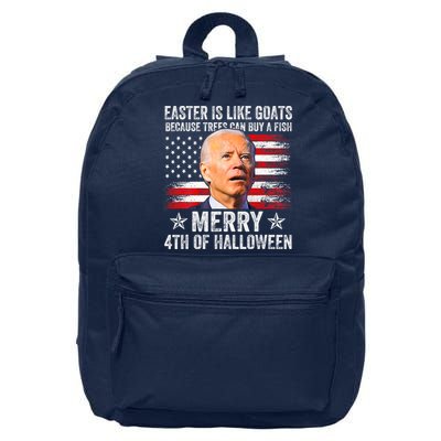 Anti Joe Biden Merry 4th Of Halloween 4th Of July 16 in Basic Backpack