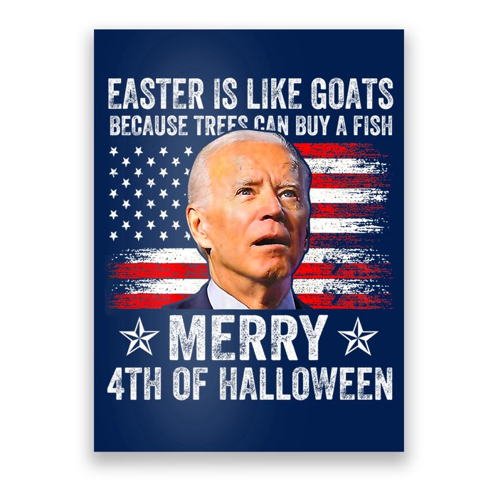 Anti Joe Biden Merry 4th Of Halloween 4th Of July Poster