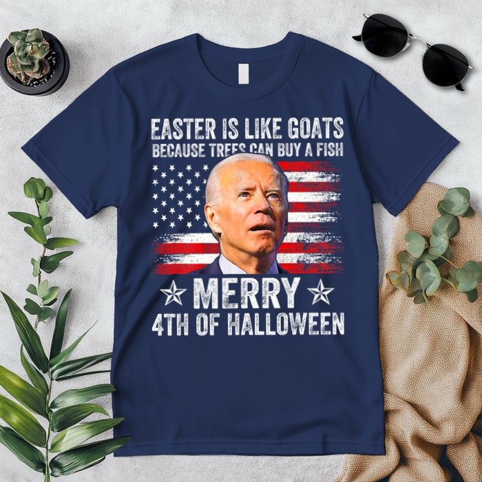 Anti Joe Biden Merry 4th Of Halloween 4th Of July Premium T-Shirt