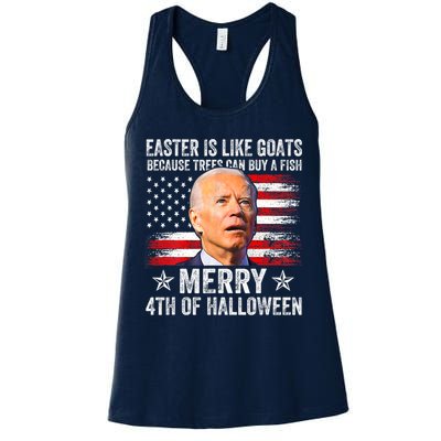 Anti Joe Biden Merry 4th Of Halloween 4th Of July Womens Tank Top