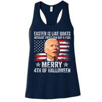 Anti Joe Biden Merry 4th Of Halloween 4th Of July Womens Tank Top