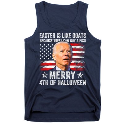 Anti Joe Biden Merry 4th Of Halloween 4th Of July Tank Top