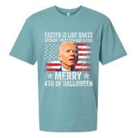 Anti Joe Biden Merry 4th Of Halloween 4th Of July Sueded Cloud Jersey T-Shirt