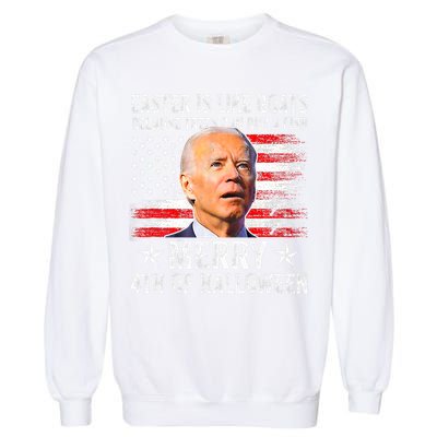 Anti Joe Biden Merry 4th Of Halloween 4th Of July Garment-Dyed Sweatshirt
