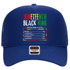 Awesome Juneteenth Black King Melanin Fathers Day High Crown Mesh Back Trucker Hat