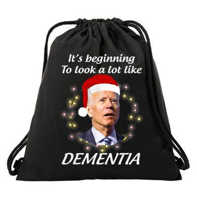 Anti Joe Biden Christmas Funny Republican Political Drawstring Bag