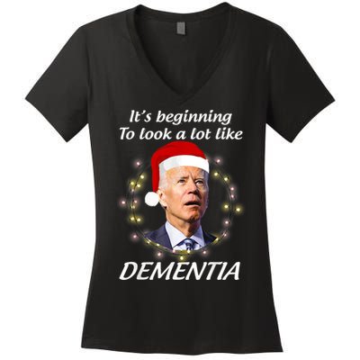 Anti Joe Biden Christmas Funny Republican Political Women's V-Neck T-Shirt