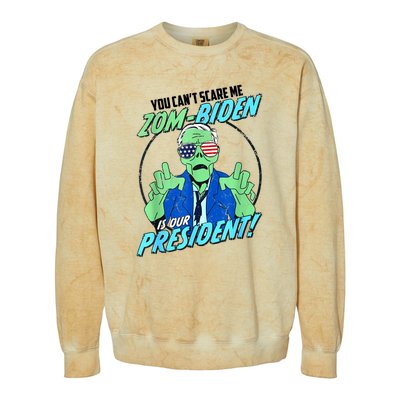 Anti Joe Biden Halloween Funny Zombie Republican Voter Colorblast Crewneck Sweatshirt