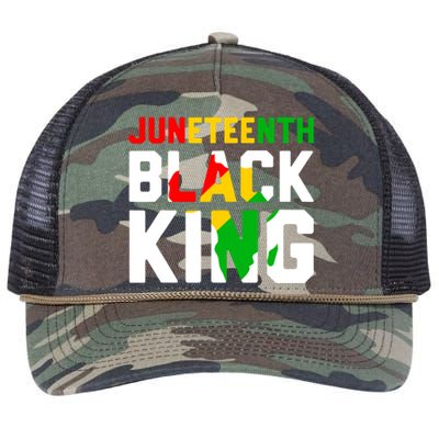 Awesome Juneteenth Black King Melanin Fathers Day Boy Retro Rope Trucker Hat Cap