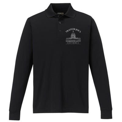 Anti Joe Biden Traitor Biden Performance Long Sleeve Polo