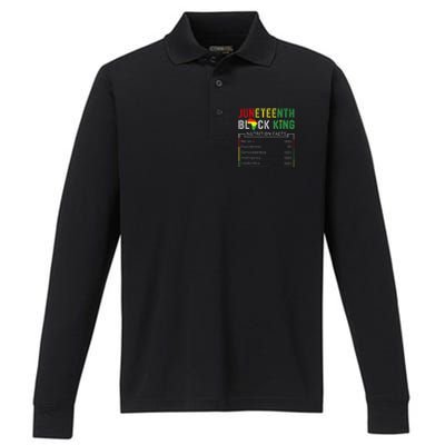 Awesome Juneteenth Black King Melanin Fathers Day Performance Long Sleeve Polo