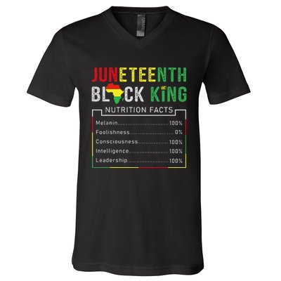 Awesome Juneteenth Black King Melanin Fathers Day V-Neck T-Shirt