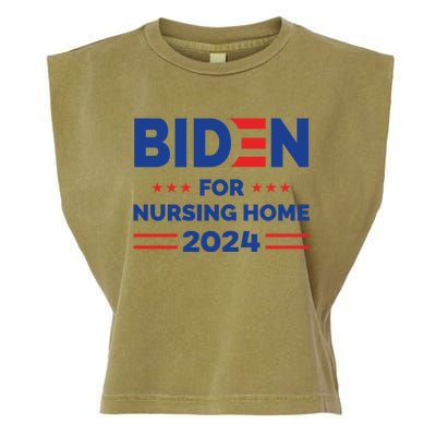 Anti Joe Biden For Nursing Home 2024 Let's Finish The Job Garment-Dyed Women's Muscle Tee