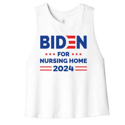 Anti Joe Biden For Nursing Home 2024 Let's Finish The Job Women's Racerback Cropped Tank