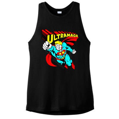 Anti Joe Biden Ultra Maga Funny Pro Trump Maga Super King Ladies PosiCharge Tri-Blend Wicking Tank