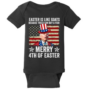 Anti Joe Biden Merry 4th Of Easter 4th Of July Baby Bodysuit