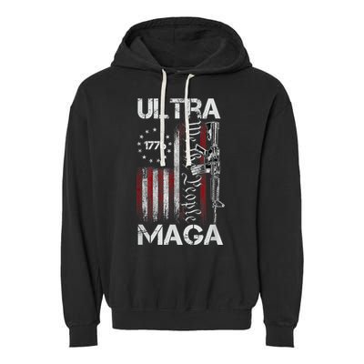 Anti Joe Biden Ultra Maga The Return Of The Great Maga King Garment-Dyed Fleece Hoodie