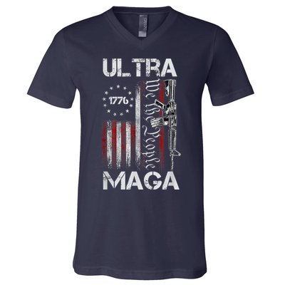 Anti Joe Biden Ultra Maga The Return Of The Great Maga King V-Neck T-Shirt