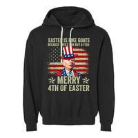 Anti Joe Biden Merry 4th Of Easter 4th Of July Garment-Dyed Fleece Hoodie
