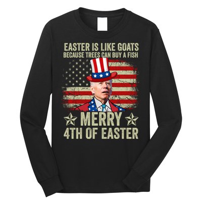 Anti Joe Biden Merry 4th Of Easter 4th Of July Long Sleeve Shirt