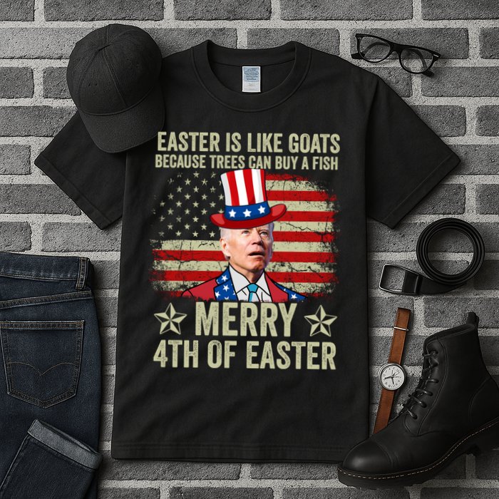 Anti Joe Biden Merry 4th Of Easter 4th Of July Tall T-Shirt