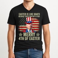 Anti Joe Biden Merry 4th Of Easter 4th Of July V-Neck T-Shirt