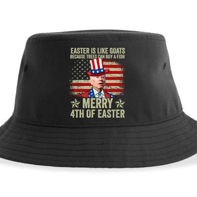 Anti Joe Biden Merry 4th Of Easter 4th Of July Sustainable Bucket Hat