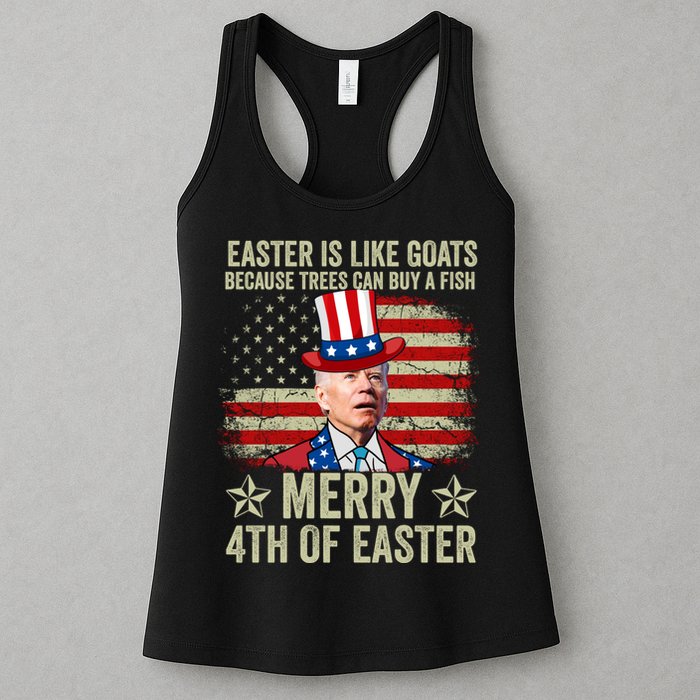 Anti Joe Biden Merry 4th Of Easter 4th Of July Womens Tank Top