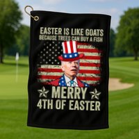 Anti Joe Biden Merry 4th Of Easter 4th Of July Golf Towel