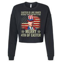 Anti Joe Biden Merry 4th Of Easter 4th Of July Cropped Pullover Crew