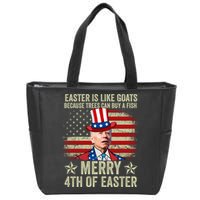 Anti Joe Biden Merry 4th Of Easter 4th Of July Zip Tote Bag