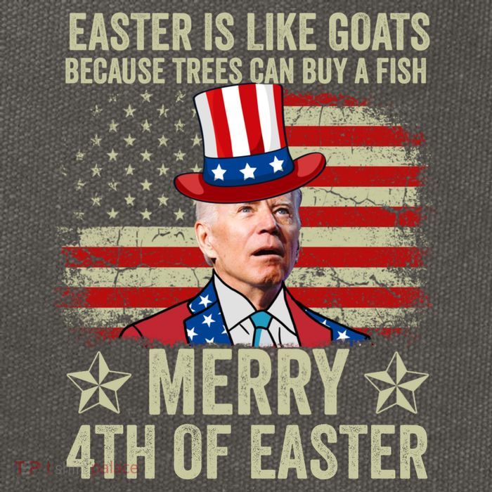 Anti Joe Biden Merry 4th Of Easter 4th Of July Cotton Canvas Backpack