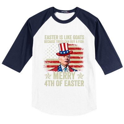 Anti Joe Biden Merry 4th Of Easter 4th Of July Baseball Sleeve Shirt