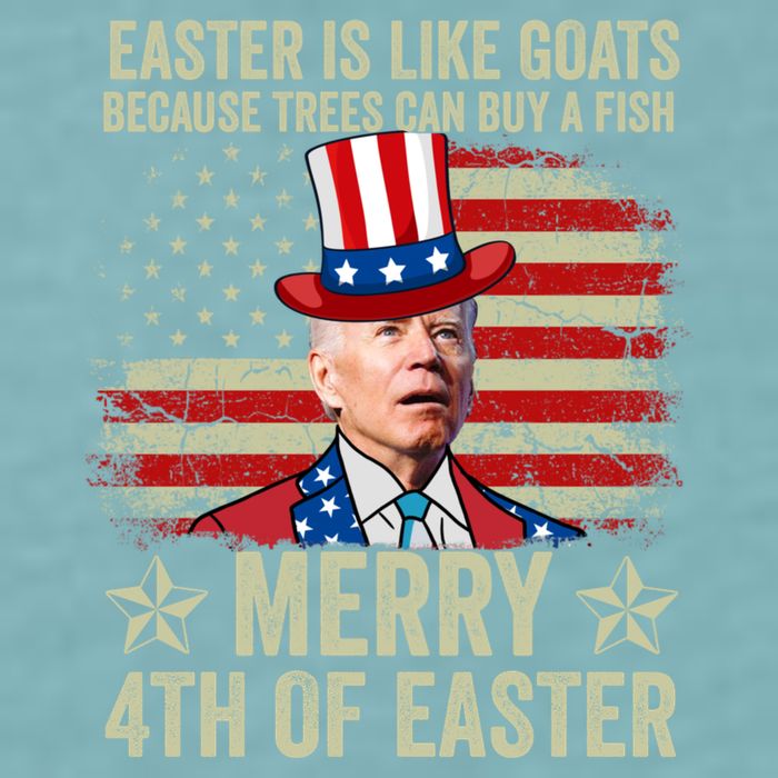 Anti Joe Biden Merry 4th Of Easter 4th Of July Sueded Cloud Jersey T-Shirt