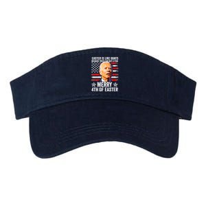 Anti Joe Biden Merry 4th Of Easter 4th Of July Valucap Bio-Washed Visor