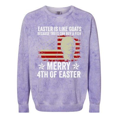 Anti Joe Biden Merry 4th Of Easter 4th Of July Colorblast Crewneck Sweatshirt